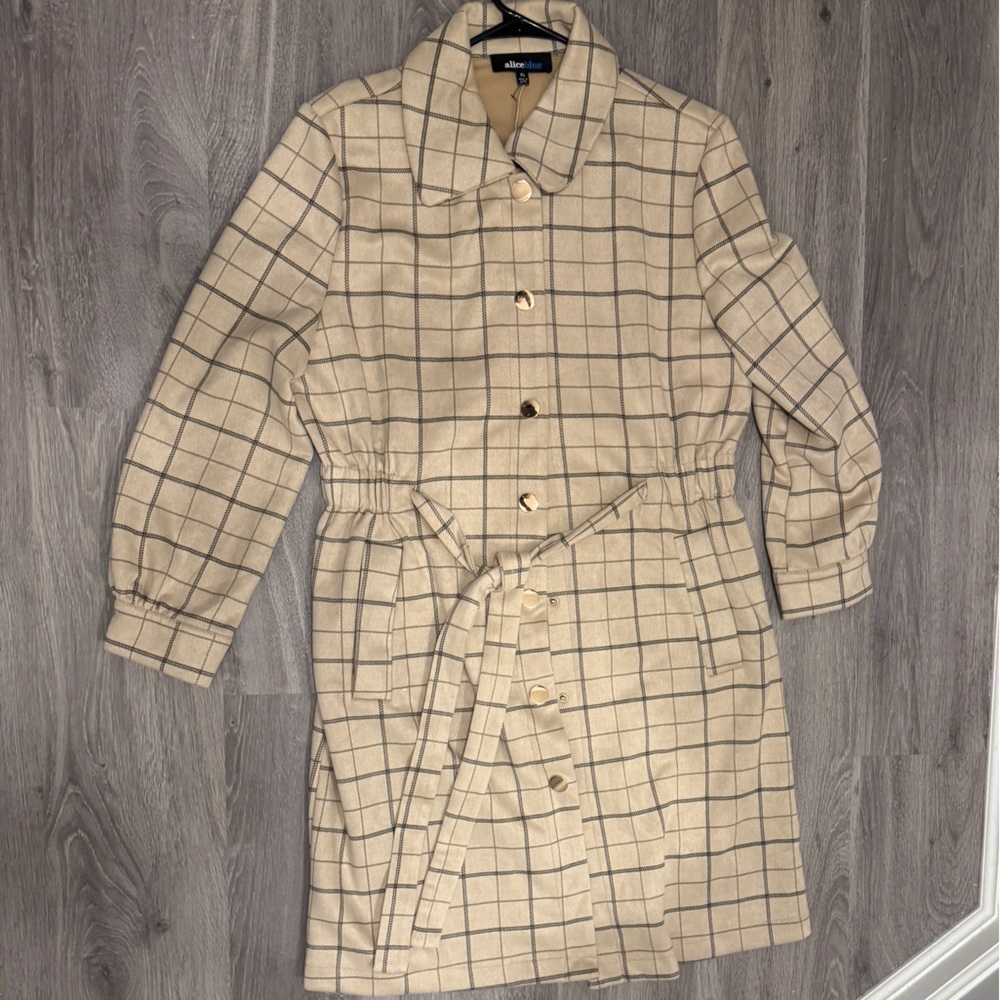 Alice Blue Checkered Beige Jacket